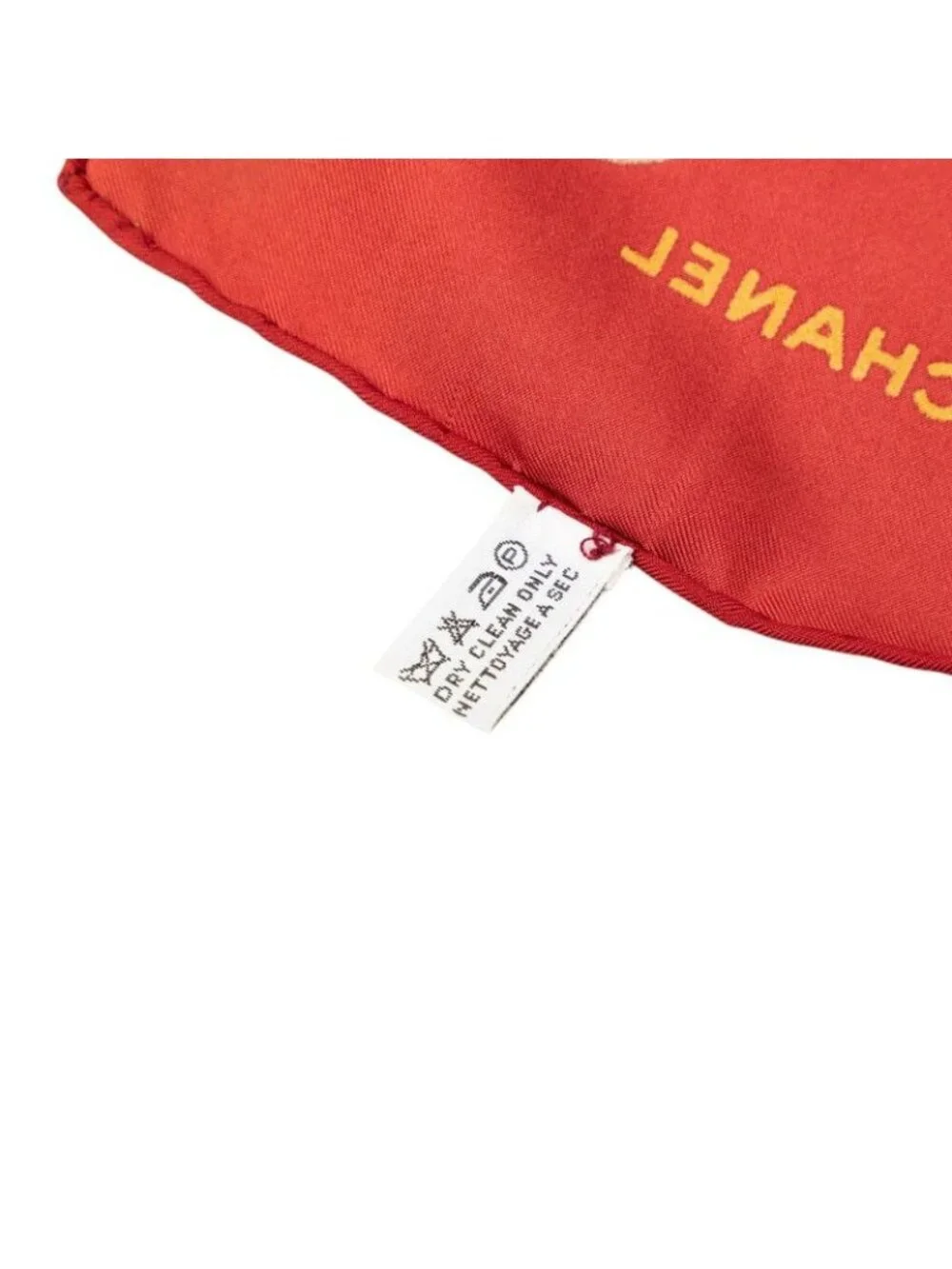 Chanel Scarf Red Multicolor Silk